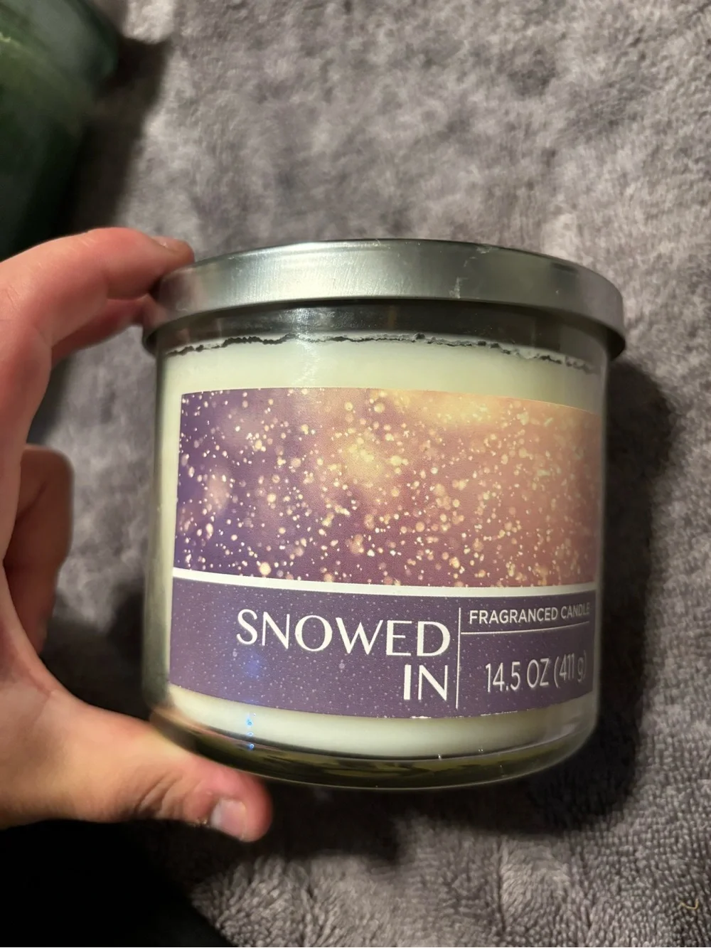 New never used Snowed In Fragranced Candle - White